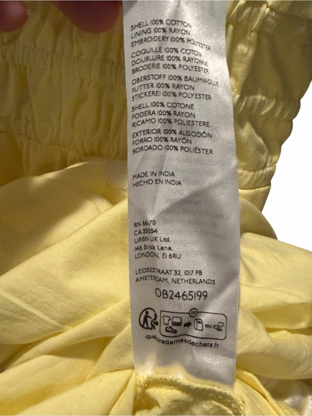 Anthropologie Somerset Yellow Tiered Midi Dress w/Embroidery. Medium NWT - Picture 7 of 9